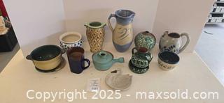 MaxSold Auction: Assorted Handmade Pottery & Stoneware Lot, 11 Pieces - Lakeland (Florida, USA) PARTNER MANAGED Estate Sale Online Auction - Canyon Lake Point