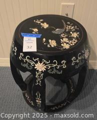 MaxSold Auction: Black Lacquer Hand-Painted Chinese Garden Seat - Lakeland (Florida, USA) PARTNER MANAGED Estate Sale Online Auction - Canyon Lake Point