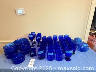 MaxSold Auction: Cobalt Blue Glass Tumblers, Goblets, Bowls & Decorative Spheres - Lakeland (Florida, USA) PARTNER MANAGED Estate Sale Online Auction - Canyon Lake Point