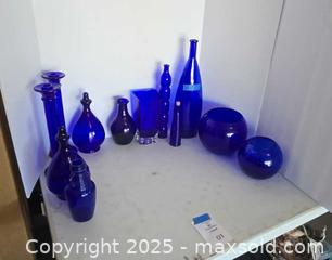 MaxSold Auction: Cobalt Blue Glass Vases &#38; Bottles - Lakeland (Florida, USA) PARTNER MANAGED Estate Sale Online Auction - Canyon Lake Point
