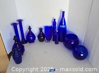 MaxSold Auction: Cobalt Blue Glass Vases &#38; Bottles - Lakeland (Florida, USA) PARTNER MANAGED Estate Sale Online Auction - Canyon Lake Point