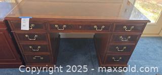 MaxSold Auction: Double Pedestal Executive Desk with Side Cabinet - Lakeland (Florida, USA) PARTNER MANAGED Estate Sale Online Auction - Canyon Lake Point