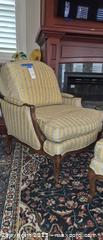 MaxSold Auction: Ethan Allen French Provincial Upholstered Armchair & Matching Ottoman - Lakeland (Florida, USA) PARTNER MANAGED Estate Sale Online Auction - Canyon Lake Point