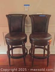 MaxSold Auction: Frontgate Traditional Carved Wood Bar Stools, Pair - Lakeland (Florida, USA) PARTNER MANAGED Estate Sale Online Auction - Canyon Lake Point