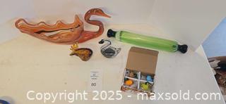 MaxSold Auction: Hand-Blown Decorative Glass: Swan, Green Rolling Pin &#38; Small Animals - Lakeland (Florida, USA) PARTNER MANAGED Estate Sale Online Auction - Canyon Lake Point