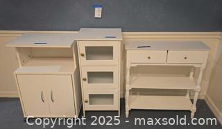 MaxSold Auction: Lot of Three White Storage Cabinets - Lakeland (Florida, USA) PARTNER MANAGED Estate Sale Online Auction - Canyon Lake Point