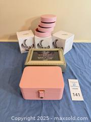 MaxSold Auction: Mixed Color Jewelry Boxes: Pink Travel Case & Gold Music/Photo Box - Lakeland (Florida, USA) PARTNER MANAGED Estate Sale Online Auction - Canyon Lake Point