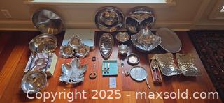 MaxSold Auction: Mixed Silver-Tone Serving Pieces and Utensils + 2 pc Sterling - Lakeland (Florida, USA) PARTNER MANAGED Estate Sale Online Auction - Canyon Lake Point