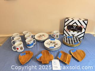MaxSold Auction: Playing-Card Plates & Mugs, Checkered Plates, Wooden Carved Bowls - Lakeland (Florida, USA) PARTNER MANAGED Estate Sale Online Auction - Canyon Lake Point