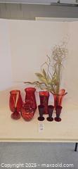 MaxSold Auction: Red/Cranberry Glass Vases & Faux Stemware (FTD Label) - Lakeland (Florida, USA) PARTNER MANAGED Estate Sale Online Auction - Canyon Lake Point