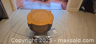 MaxSold Auction: Round Glass Top Pedestal Table with Lion Carvings - Lakeland (Florida, USA) PARTNER MANAGED Estate Sale Online Auction - Canyon Lake Point