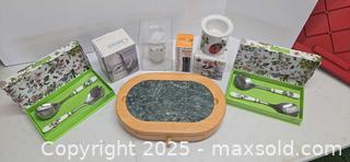 MaxSold Auction: Sabatier Marble-Top Wooden Cheese/Serving Board with Drawer and More - Lakeland (Florida, USA) PARTNER MANAGED Estate Sale Online Auction - Canyon Lake Point