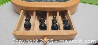 MaxSold Auction: Sabatier Marble-Top Wooden Cheese/Serving Board with Drawer and More - Lakeland (Florida, USA) PARTNER MANAGED Estate Sale Online Auction - Canyon Lake Point