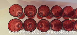 MaxSold Auction: Set of 12 Ruby Red Footed Goblets, 6.25 in - Lakeland (Florida, USA) PARTNER MANAGED Estate Sale Online Auction - Canyon Lake Point