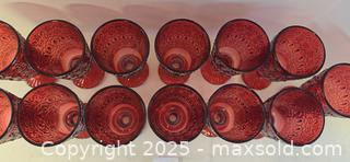 MaxSold Auction: Set of 12 Ruby Red Footed Goblets, 6.25 in - Lakeland (Florida, USA) PARTNER MANAGED Estate Sale Online Auction - Canyon Lake Point