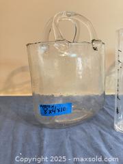 MaxSold Auction: Set of 3 Decorative Glass Totes/Vases, Clear &#38; Aqua - Lakeland (Florida, USA) PARTNER MANAGED Estate Sale Online Auction - Canyon Lake Point