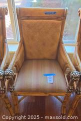 MaxSold Auction: Set of 4 Bamboo/Rattan-Style Armchairs with Figural Accents - Lakeland (Florida, USA) PARTNER MANAGED Estate Sale Online Auction - Canyon Lake Point