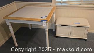 MaxSold Auction: Tile-Top Dining Table and Storage Bench - Lakeland (Florida, USA) PARTNER MANAGED Estate Sale Online Auction - Canyon Lake Point