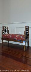 MaxSold Auction: Traditional Entryway Bench with Carved Legs & Metal Scrollwork - Lakeland (Florida, USA) PARTNER MANAGED Estate Sale Online Auction - Canyon Lake Point