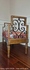 MaxSold Auction: Traditional Entryway Bench with Carved Legs & Metal Scrollwork - Lakeland (Florida, USA) PARTNER MANAGED Estate Sale Online Auction - Canyon Lake Point