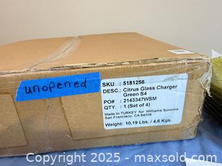 MaxSold Auction: Williams Sonoma Citrus Green Glass Charger Plates, Approx. 13 in - Lakeland (Florida, USA) PARTNER MANAGED Estate Sale Online Auction - Canyon Lake Point