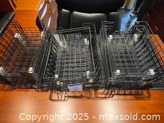 MaxSold Auction: Black Coated Metal Wire Stacking Organizers — Lot of 18–24 - Fort Washington (Maryland, USA) SELLER MANAGED Estate Sale Online Auction - Hatton Point Road