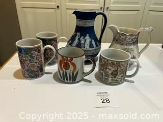 MaxSold Auction: Ceramic tableware lot — 6-piece set of mugs and pitchers - Fort Washington (Maryland, USA) SELLER MANAGED Estate Sale Online Auction - Hatton Point Road
