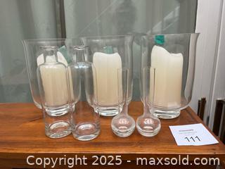 MaxSold Auction: Clear Glass Hurricane Candle Holders &#38; Bud Vases  - Fort Washington (Maryland, USA) SELLER MANAGED Estate Sale Online Auction - Hatton Point Road