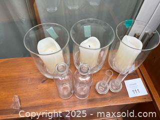 MaxSold Auction: Clear Glass Hurricane Candle Holders &#38; Bud Vases  - Fort Washington (Maryland, USA) SELLER MANAGED Estate Sale Online Auction - Hatton Point Road