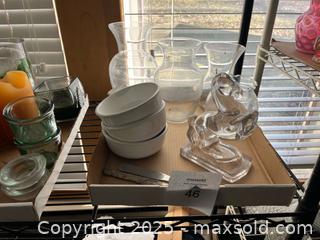 MaxSold Auction: Glass Vases, White Bowls &#38; Clear Horse Figurine – Mixed Lot - Fort Washington (Maryland, USA) SELLER MANAGED Estate Sale Online Auction - Hatton Point Road