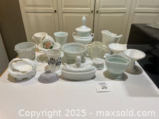 MaxSold Auction: Lot of 15 Assorted Milk Glass Pieces - Fort Washington (Maryland, USA) SELLER MANAGED Estate Sale Online Auction - Hatton Point Road