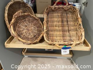 MaxSold Auction: Lot of 3 Natural Wicker/Rattan Baskets - Fort Washington (Maryland, USA) SELLER MANAGED Estate Sale Online Auction - Hatton Point Road