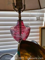 MaxSold Auction: Lot of 4 Cranberry, Milk Glass & Brass Lamps - Fort Washington (Maryland, USA) SELLER MANAGED Estate Sale Online Auction - Hatton Point Road