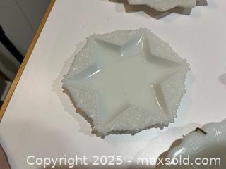 MaxSold Auction: Lot of 7 Milk Glass Serving Dishes and Small Plates - Fort Washington (Maryland, USA) SELLER MANAGED Estate Sale Online Auction - Hatton Point Road