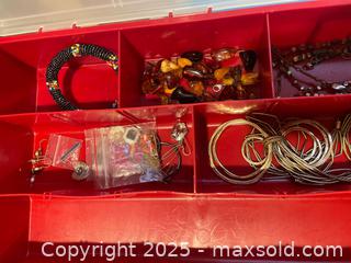 MaxSold Auction: Lot of Mixed Fashion &#38; Costume Jewelry with Storage Box - Fort Washington (Maryland, USA) SELLER MANAGED Estate Sale Online Auction - Hatton Point Road