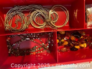 MaxSold Auction: Lot of Mixed Fashion &#38; Costume Jewelry with Storage Box - Fort Washington (Maryland, USA) SELLER MANAGED Estate Sale Online Auction - Hatton Point Road