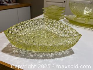 MaxSold Auction: Lot of Mixed Yellow-Green Vaseline Serving Pieces - Fort Washington (Maryland, USA) SELLER MANAGED Estate Sale Online Auction - Hatton Point Road