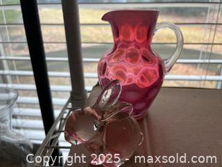 MaxSold Auction: Lot of Vintage Cranberry/Rose Glass Decorative Pieces - Fort Washington (Maryland, USA) SELLER MANAGED Estate Sale Online Auction - Hatton Point Road