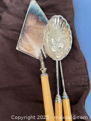 MaxSold Auction: Mid-Century Serving Utensil Lot with Tray and Cloth - Fort Washington (Maryland, USA) SELLER MANAGED Estate Sale Online Auction - Hatton Point Road