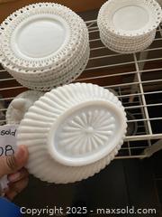 MaxSold Auction: Milk Glass Dinner & Salad Plates with Serving Bowl — ~20+ Pieces - Fort Washington (Maryland, USA) SELLER MANAGED Estate Sale Online Auction - Hatton Point Road