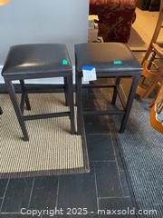 MaxSold Auction: Pair of 2 Counter Stools with Black Faux Leather Seats - Fort Washington (Maryland, USA) SELLER MANAGED Estate Sale Online Auction - Hatton Point Road