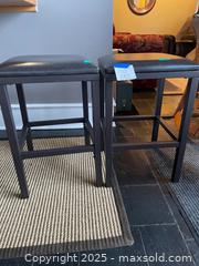MaxSold Auction: Pair of 2 Counter Stools with Black Faux Leather Seats - Fort Washington (Maryland, USA) SELLER MANAGED Estate Sale Online Auction - Hatton Point Road