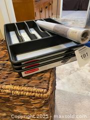 MaxSold Auction: Rubbermaid Cutlery Drawer Trays, 3-Pack, Black w/ White & Blue Liners - Fort Washington (Maryland, USA) SELLER MANAGED Estate Sale Online Auction - Hatton Point Road