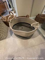 MaxSold Auction: Set of 4 Woven Baskets with Handles, Medium &#38; Large - Fort Washington (Maryland, USA) SELLER MANAGED Estate Sale Online Auction - Hatton Point Road