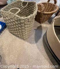 MaxSold Auction: Set of 4 Woven Baskets with Handles, Medium &#38; Large - Fort Washington (Maryland, USA) SELLER MANAGED Estate Sale Online Auction - Hatton Point Road