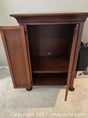 MaxSold Auction: Solid Hardwood TV Cabinet with Two Doors & Cord Access - Fort Washington (Maryland, USA) SELLER MANAGED Estate Sale Online Auction - Hatton Point Road