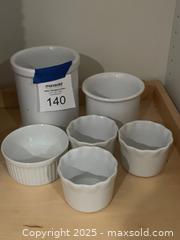 MaxSold Auction: Williams-Sonoma &#38; Dansk White Ceramic Ramekins &#38; Prep Bowls (6 pc) - Fort Washington (Maryland, USA) SELLER MANAGED Estate Sale Online Auction - Hatton Point Road