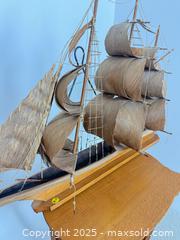 MaxSold Auction: Large handmade MCM wooden sail boat with cast iron stand - Vancouver (British Columbia, Canada) SELLER MANAGED Reseller Online Auction - Main Street