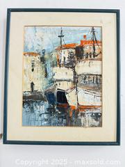 MaxSold Auction: Small original oil painting of two boats  - Vancouver (British Columbia, Canada) SELLER MANAGED Reseller Online Auction - Main Street
