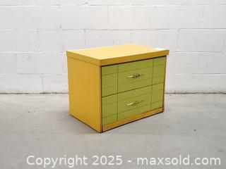 MaxSold Auction: MCM Grenier Yellow &#38; Green Nightstand - Toronto (Ontario, Canada) SELLER MANAGED Estate Sale Online Auction - Wicksteed Avenue (STORAGE)